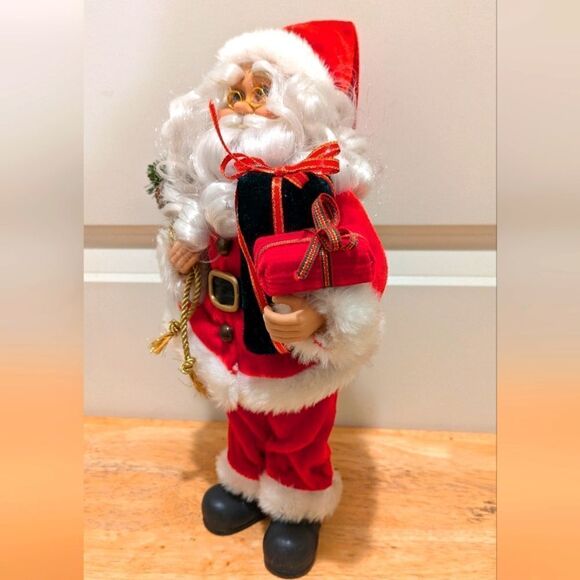 Beautiful 12" Vintage Santa Claus with Gold Glasses and Gifts Christmas Decor - Picture 3 of 7